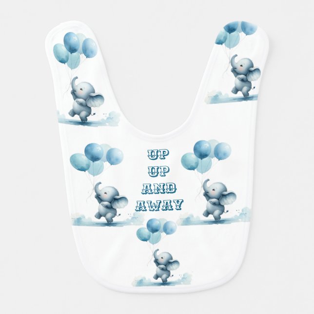 "Up, Up & Away" Baby Bib (Front)