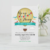 Up Up & Away Baby's First Birthday invitation (Standing Front)