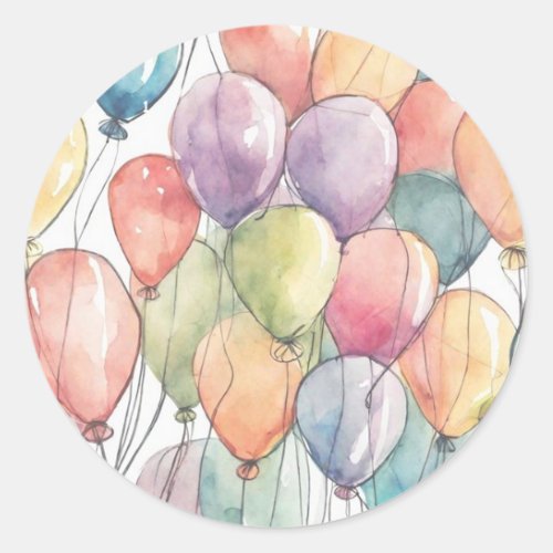 Up Up  Away Birthday Party Classic Round Sticker