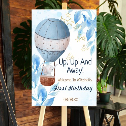 Up up away Elephant Hot Air Balloon Welcome Sign