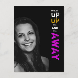 Up Up & Away Graduation Invitation Postcard