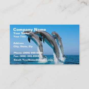 Up Up Up Dolphins Business Card by TheArtOfPamela at Zazzle