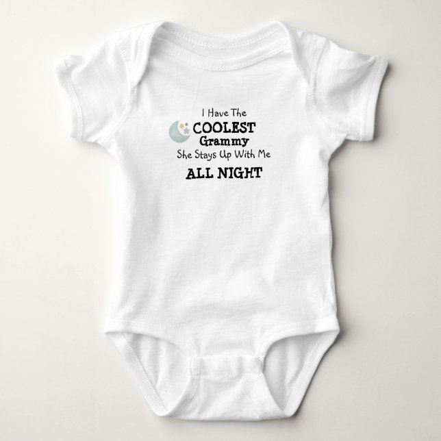 up with me all night baby bodysuit (Front)