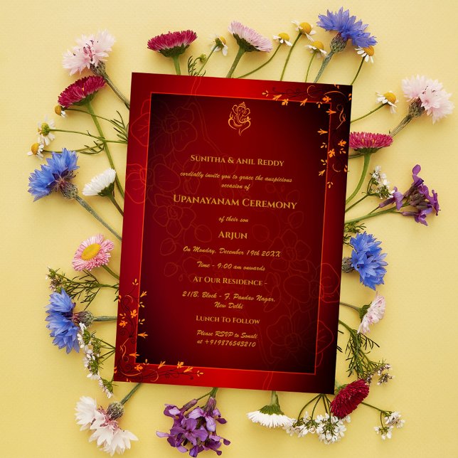 Upanayanam aka Hindu Holy Thread Janeu Ceremony Invitation (Creator Uploaded)