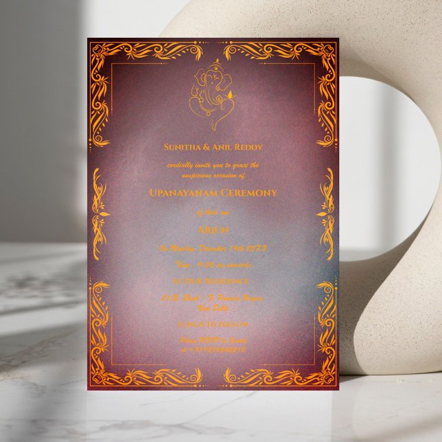 Upanayanam aka Hindu Holy Thread Janeu Ceremony Invitation (Creator Uploaded)