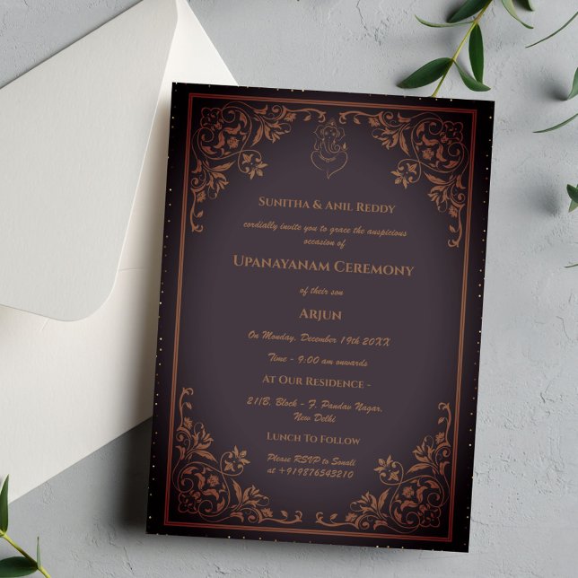 Upanayanam aka Hindu Holy Thread Janeu Ceremony Invitation (Creator Uploaded)