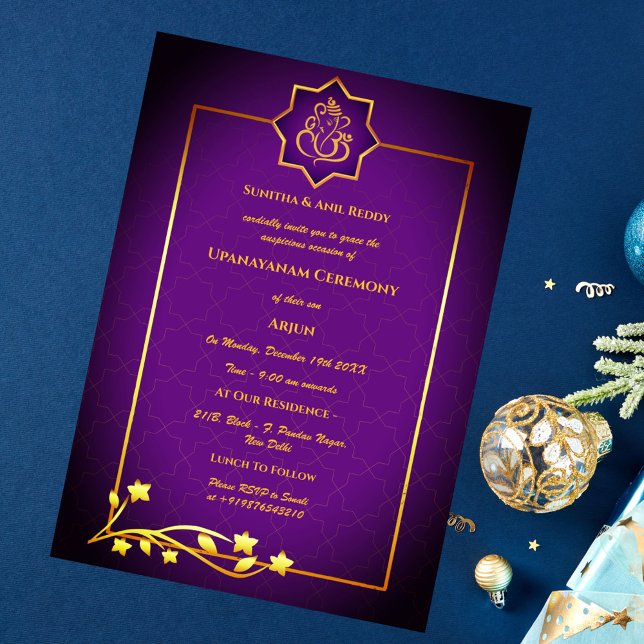 Upanayanam aka Hindu Holy Thread Janeu Ceremony Invitation (Creator Uploaded)