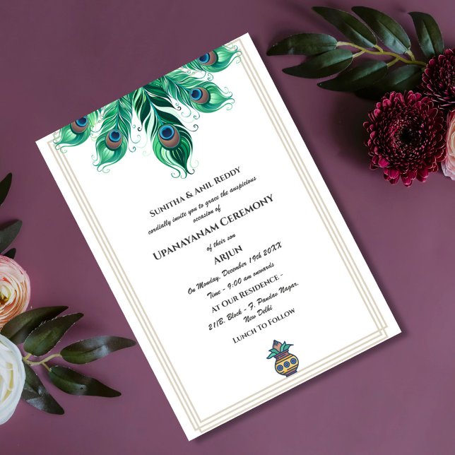 Upanayanam aka Hindu Holy Thread Janeu Ceremony Invitation (Creator Uploaded)