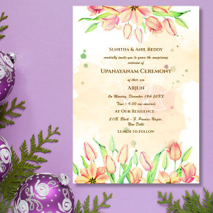 Upanayanam aka Hindu Holy Thread Janeu Ceremony Invitation