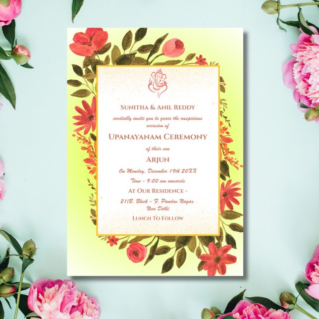 Upanayanam aka Hindu Holy Thread Janeu Ceremony Invitation (Creator Uploaded)