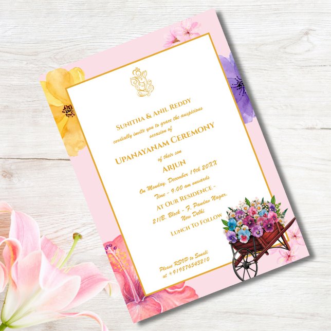 Upanayanam aka Hindu Holy Thread Janeu Ceremony Invitation (Creator Uploaded)