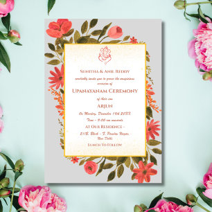 Upanayanam aka Hindu Holy Thread Janeu Ceremony Invitation