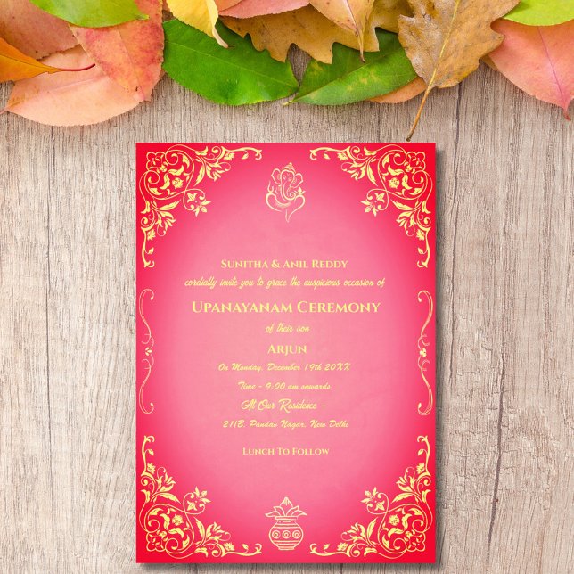 Upanayanam aka Hindu Holy Thread Janeu Ceremony Invitation (Creator Uploaded)