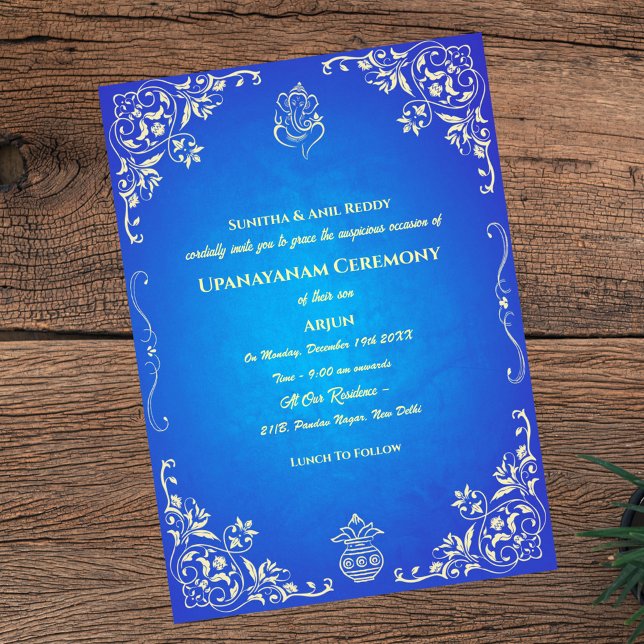 Upanayanam aka Hindu Holy Thread Janeu Ceremony Invitation (Creator Uploaded)