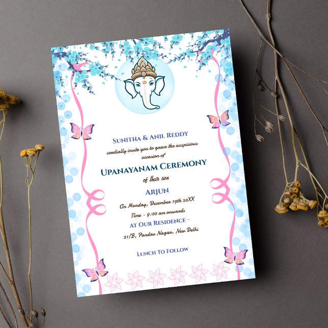 Upanayanam aka Hindu Holy Thread Janeu Ceremony Invitation (Creator Uploaded)