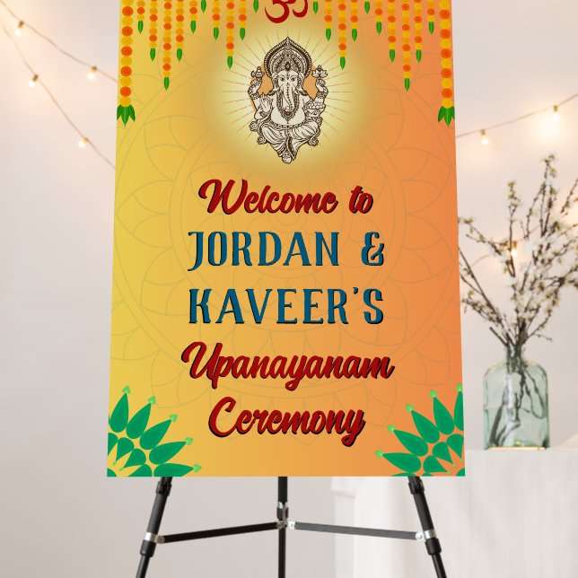Upanayanam Ceremony Thread Ceremony Welcome Foam Board (In Situ (Stand))