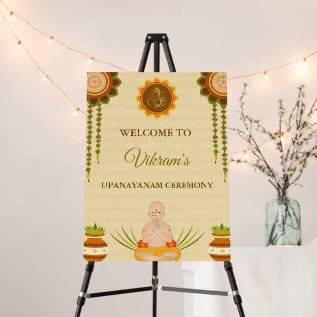Upanayanam Ceremony Welcome Board, Thread Ceremony Foam Board (In Situ (Stand))