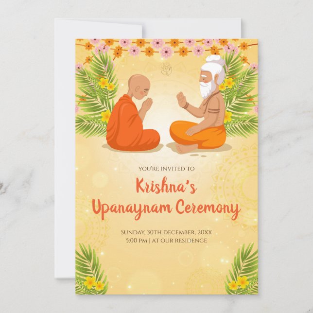 Upanayanam invitations & Thread Ceremony invites (Front)