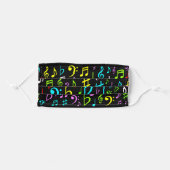 Upbeat, Colorful Music Symbols Pattern Adult Cloth Face Mask (Front, Folded)