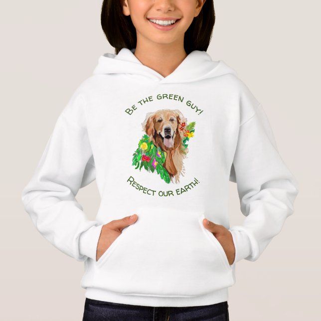 Upbeat Golden RetrieverNature Sweatshirt for Girls (Front)