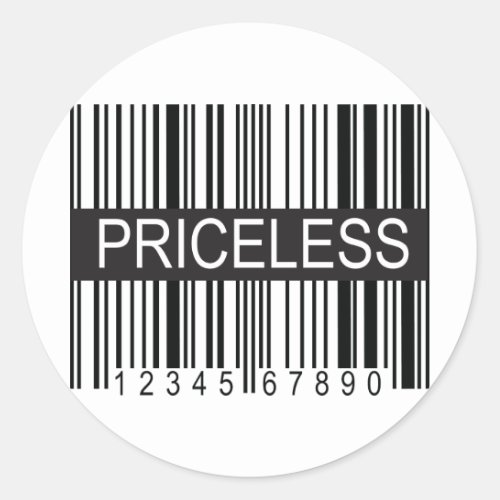 upc Code Priceless Classic Round Sticker