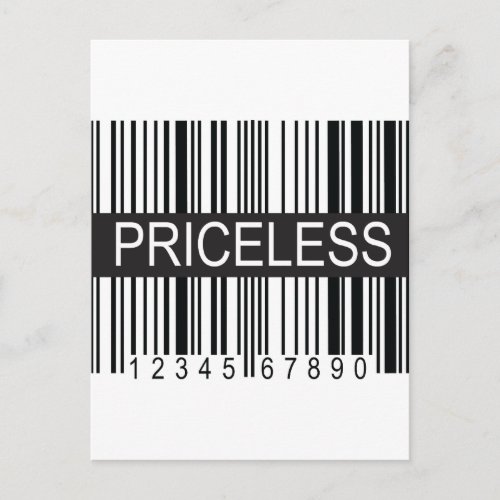 upc Code Priceless Postcard