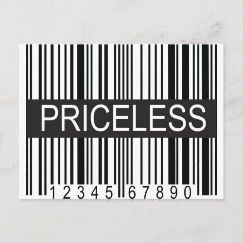 upc Code Priceless Postcard