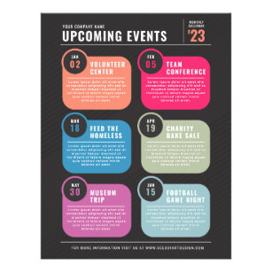 Upcoming Calendar of Events Schedule Flyer