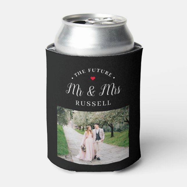 Upcoming Wedding Editable Color Can Cooler Favors (Can Front)