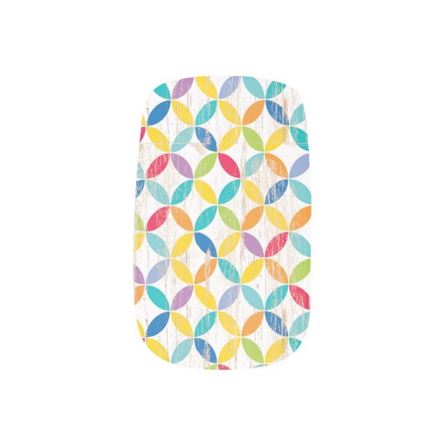 Upcycle Style Rainbow Medallions by CTP Minx Nail Art (Left Thumb)