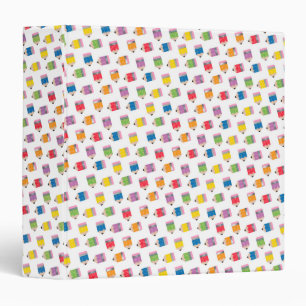 Upcycle Style Rainbow Mini Pencils Pattern 3 Ring Binder