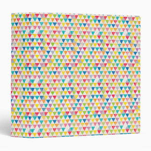 Upcycle Style Rustic Rainbow Triangles Pattern 3 Ring Binder