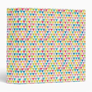 Upcycle Style Rustic Rainbow Triangles Pattern 3 Ring Binder