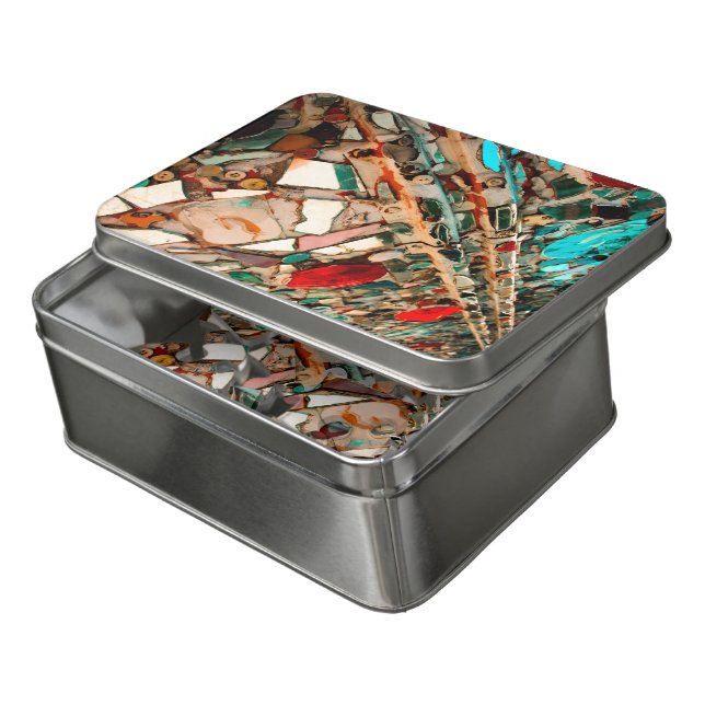 Upcycled Mosaic Jigsaw Puzzle (Lid Open)
