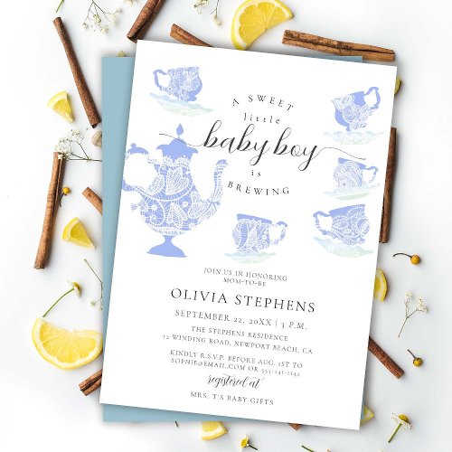 UPDATE BELOW Tea Elegant Boho Lace Baby Boy Shower Invitation