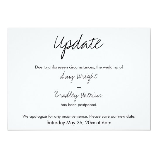 "Update" Casual Postponed Wedding Announcement | Zazzle.com