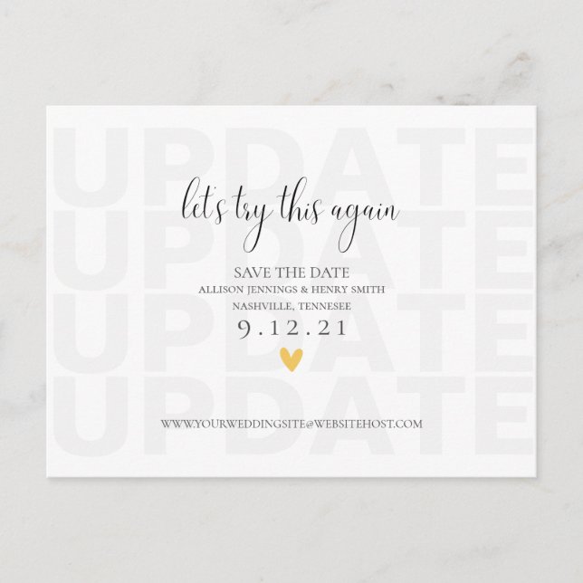Update Change the Date Save the Date Announcement Postcard (Front)
