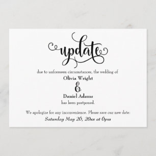 Update Script Postponed Wedding Announcement