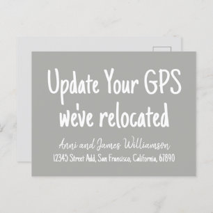 Update your GPS Add Details We've Relocated Moving Holiday Postcard