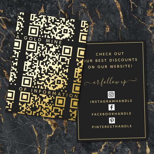  UPDATED Add Your QR Code Black Gold Discount Card