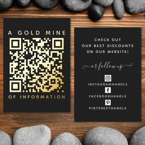  UPDATED Add Your QR Code Black Gold Discount Card