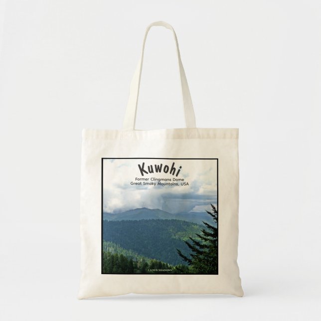Updated 'Cloud Shadows' Kuwohi Clingmans Dome Tote Bag (Front)