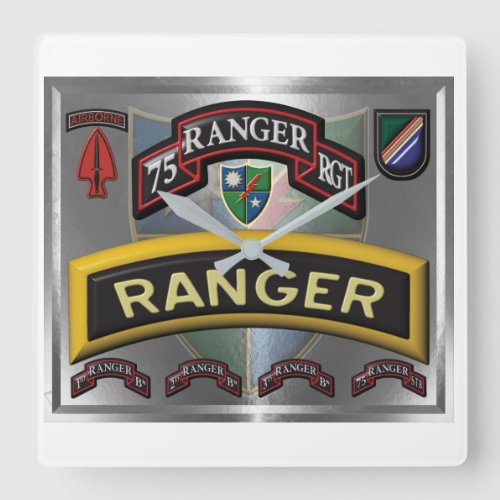 Updated Design 75th Ranger Regiment Square Wall Clock