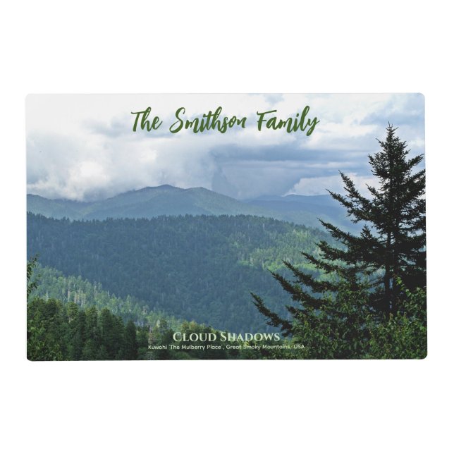 Updated Personalized Kuwohi Smokies National Park Placemat (Front)