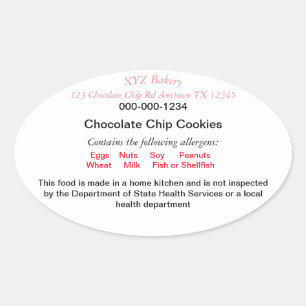 UPDATED TEXAS Cottage Food Law label home baker