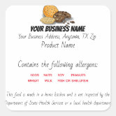 Updated Texas Cottage Law Food label sticker | Zazzle