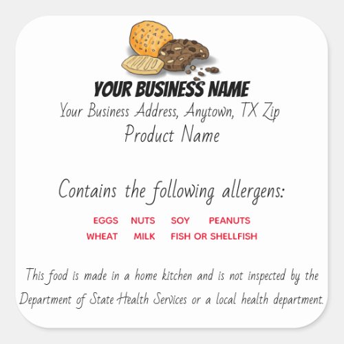 Updated Texas Cottage Law Food label sticker