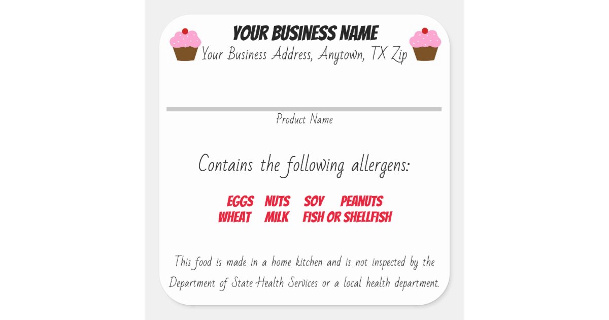 Texas cottage food labels