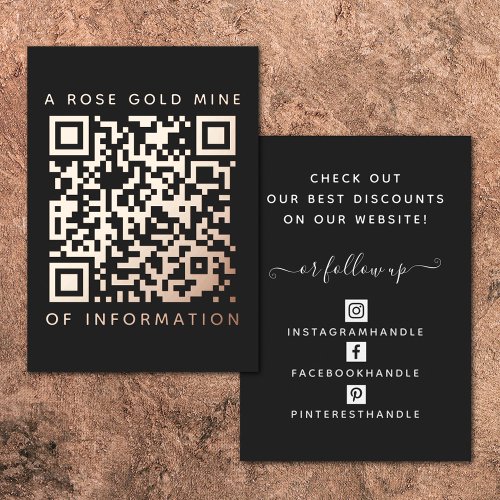 UPDATED Your QR Code Black Rose Gold Discount Card