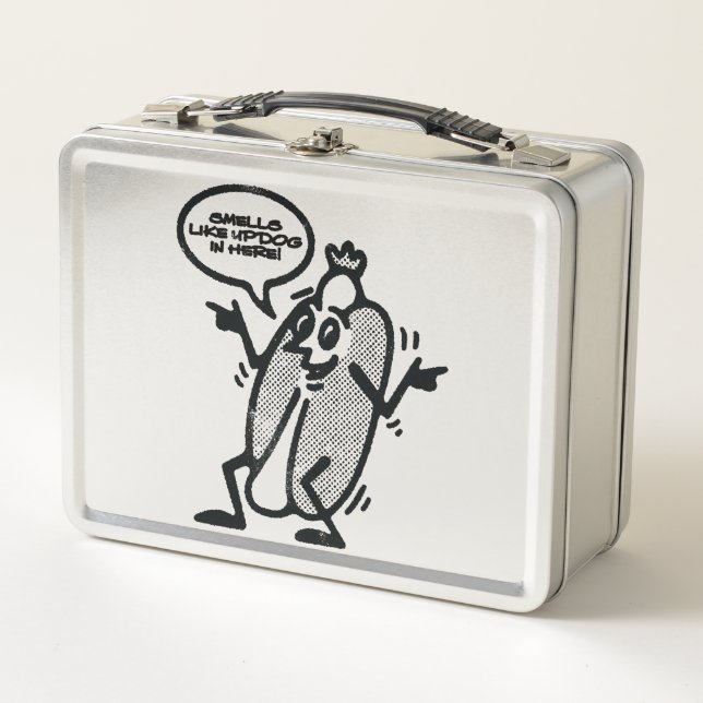 Updog Puny Hotdog Humorous Kid Teen Metal Lunch Box (Front)